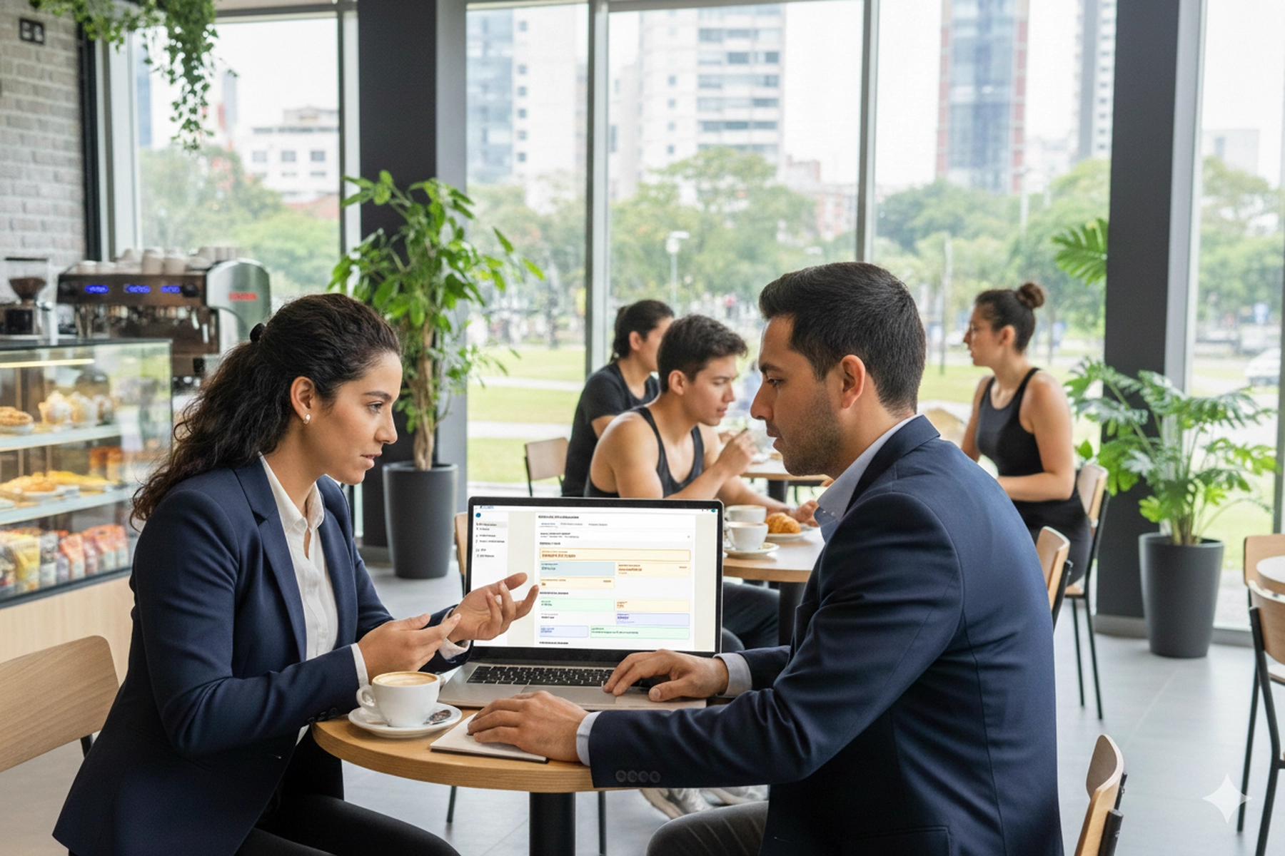 Entrenador personal profesional trabajando con cliente en gimnasio moderno